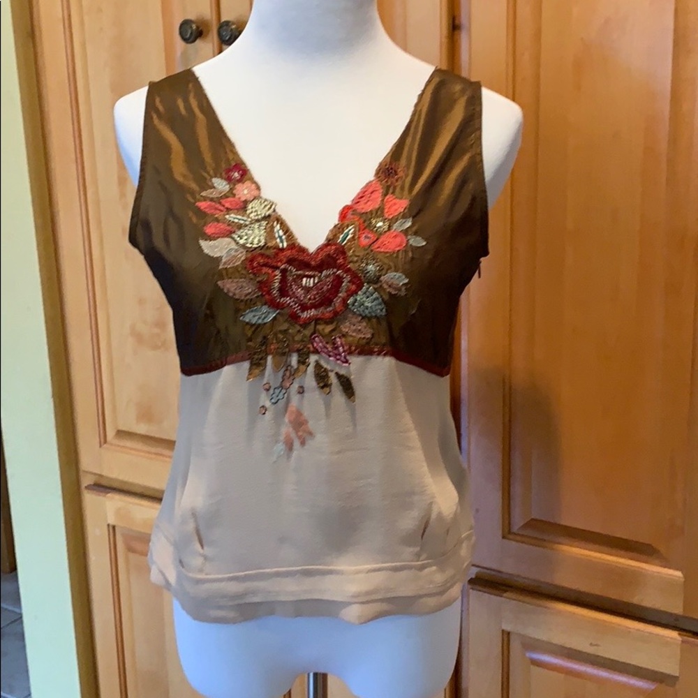 Vintage Silk Sleeveless Boho Top